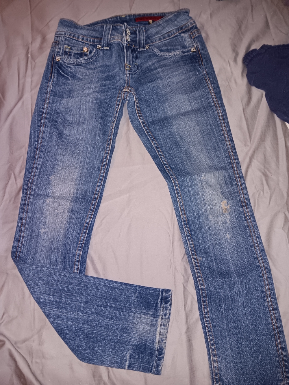 Vigoss Women's Washed Blue Flare Jeans